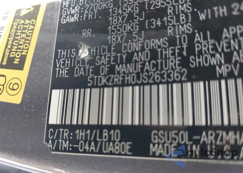 2018 Toyota Highlander Xle from USA, damaged, VIN 5TDKZRFH0JS263362